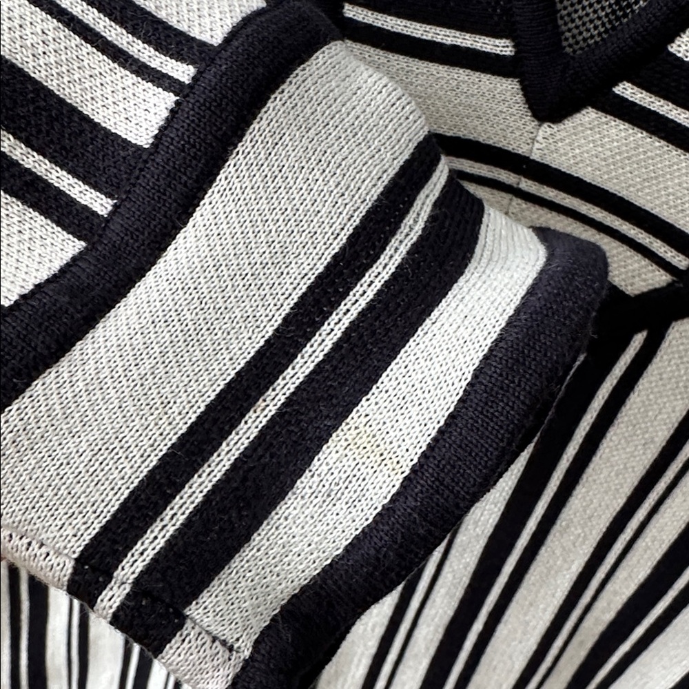 Tory Burch Black and Ivory Cotton Striped Knit Tunic - Picture 12 of 14